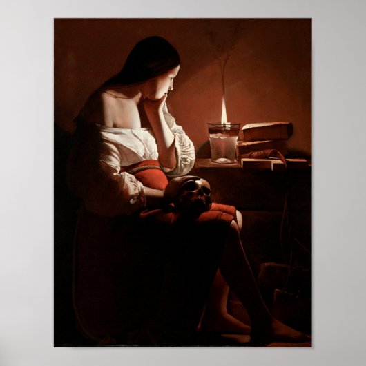 Poster Magdalene avec la flamme fumante, La Tour (Devant)