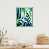 Poster Mage chevaucher un loup (Cuisine)