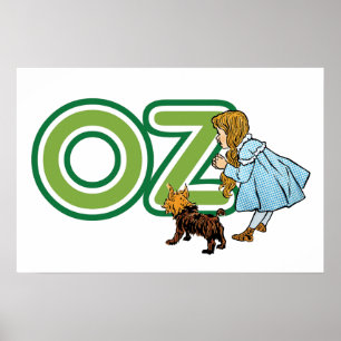 Poster Mage de l'Oz Dorothée Toto avec grandes lettres