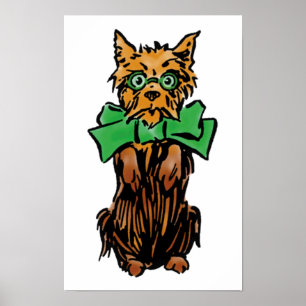 Poster Mage de l'Oz vintage Toto Chien avec un nœud vert