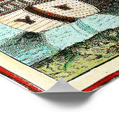 Poster Magellan Voyage Carte de la Terre Plate (Coin)