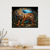 Poster *~* Magestic Bold TIGER 5:4 AP68 Verre tendu (Cuisine)