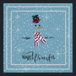 Poster Magic and Wonder Christmas Snowman Blue ID440<br><div class="desc">Belle affiche minimaliste de Noël brillante avec un bonhomme de neige stylisé encadré en blanc sur un arrière - plan bleu cadet parsemé de flocons de neige et d'étoiles. La typographie branchée de 'Magic and Wonder' complète le design. Ajoutez un nom à personnaliser si vous le souhaitez. Recherchez ID440 pour...</div>