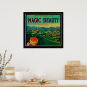 Poster Magic Beauty Orange LabelPorterville, CA (Cuisine)