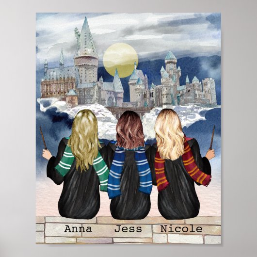Poster Magic Castle Wizard Portrait, Besties Imprimer (Devant)