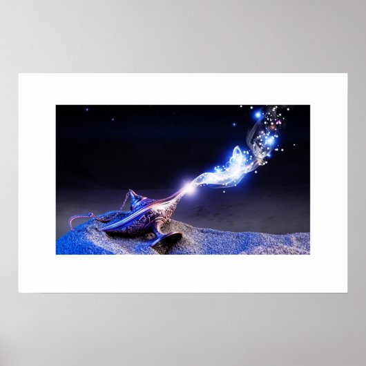 Poster Magic Genie Lamp Enchanted Arabian Fantasy Artwork (Devant)