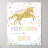 Poster Magic Gold Unicorn / Popcorn Bar / Rainbow Stars (Devant)