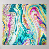 Poster Magic Marbling : Metallic Paint Design. (Devant)