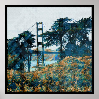 Poster Magic Sunset Bridge Blue_orange