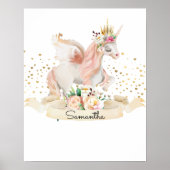 Poster Magical Créture Princesse Licorne Fille Nursery  (Devant)