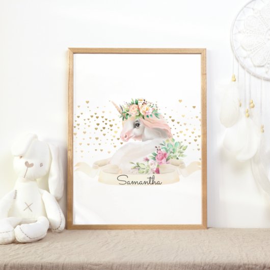 Poster Magical Créture Princesse Licorne Fille Nursery