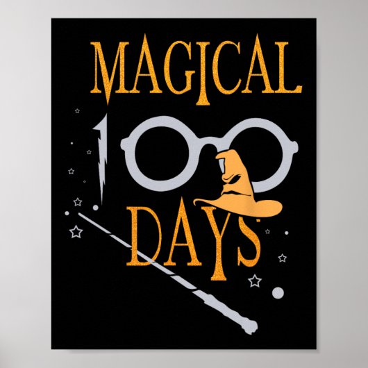 Poster Magical Days Of School 100th Day Teacher Students (Devant)