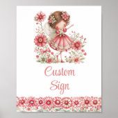 Poster Magical Fairy Girl Blush Floral Birthday Custom   (Devant)
