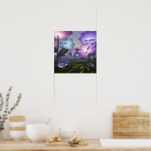 Poster Magical Garden of Giant Luminous Flowers (Cuisine)