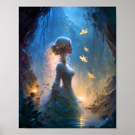Poster Magical Lady In Water Imaginaire Art (Devant)