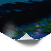 Poster Magical Moon River Tree en style peinture à l'huil (Coin)