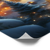 Poster Magical Moonlit Snowy Christmas Village (Coin)