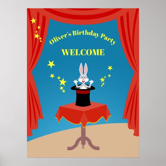 Poster Magicien Boy Show Fête d'anniversaire (Devant)