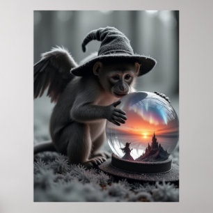 Poster Magicien de singe volant Oz Wicked