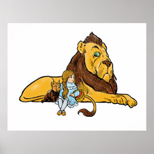 Poster Magicien d'Oz vintage, Dorothy et Toto avec le