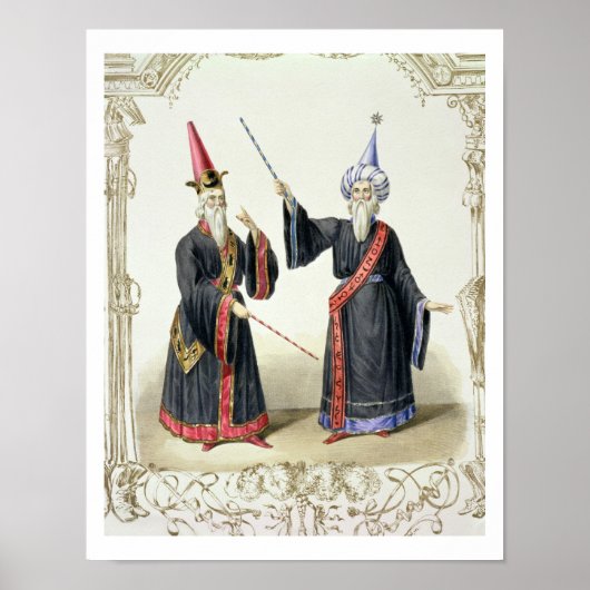 Poster Magiciens au Carnaval de Berlin, 1836 (couleur (Devant)