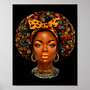 Poster Magie de fille noire Afro Mélanine Reine Afro-Amér