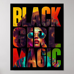 Poster Magie de fille noire Afro Reine Afro-Américaine No