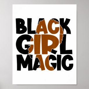Poster Magie de la fille noire Mélanine Pouvoir des femme