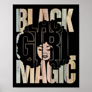 Poster Magie de la fille noire Mois de l'histoire des Noi