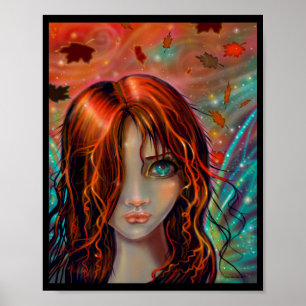 Poster "Magie de l'automne" Fantaisie d'art féerique