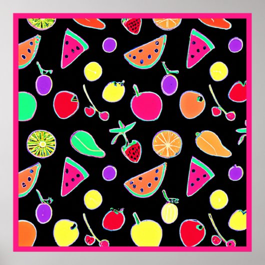 Poster Magie de néon tropique radiant (Devant)