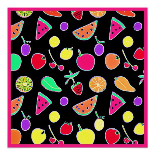 Poster Magie de néon tropique radiant (Devant)