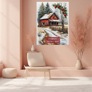 Poster Magie de Noël de Ferme Vintage Rustique