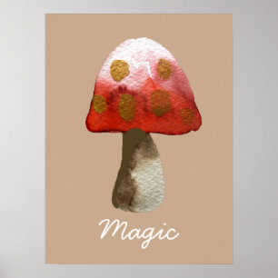 Poster Magie de Toadstool de champignon rouge