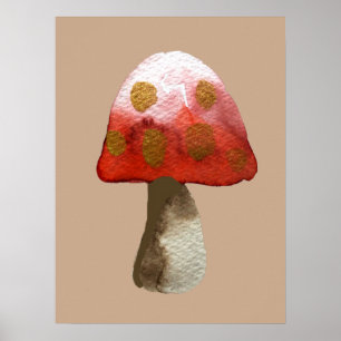 Poster Magie de Toadstool de champignon rouge