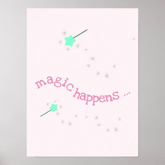 Poster Magie se produit - Blush Pink Magic Fairy Wands (Devant)