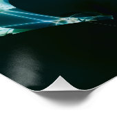 Poster Magique | Art fractal bleu et vert (Coin)