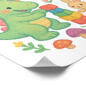 Poster Magique Dino & Bunny - Cute Fairy Tale Amis Pos (Coin)