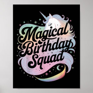 Poster Magique Escouade Anniversaire Unicorn Party Amusem