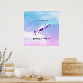 Poster Magique Pastel Nuds et un Rainbow Birthday (Cuisine)