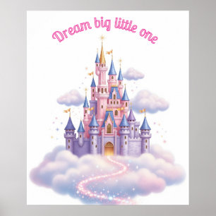 Poster Magique Rose Princess Castle Girls' Room Custom