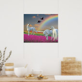 Poster Magique Unicorne Arc-en-ciel paysage magnifique (Cuisine)