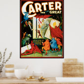 Poster magique vintage, Magicien Carter le grand (Cuisine)