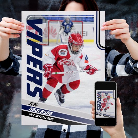 Poster Magnet de la carte de commerce de hockey sur glace