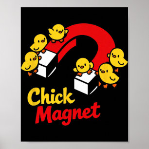 Poster Magnet Poussin de Pâques Blague de Poulet Drôle Gr