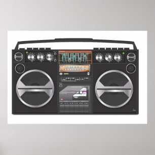 Poster Magnétophone à cassettes Boombox