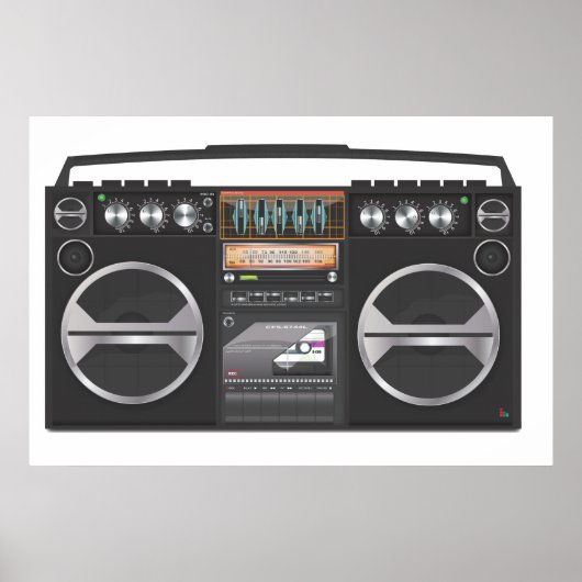 Poster Magnétophone à cassettes Boombox (Devant)