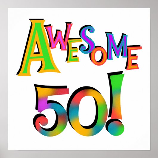 Poster Magnifique 50 T-shirts et cadeaux d'anniversaire (Devant)