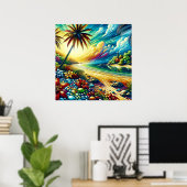 Poster Magnifique Art Ai | Beauté côtière (Bureau à domicile)