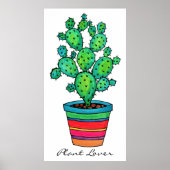 Poster Magnifique Cactus Aquarelle En Beau Pot (Devant)